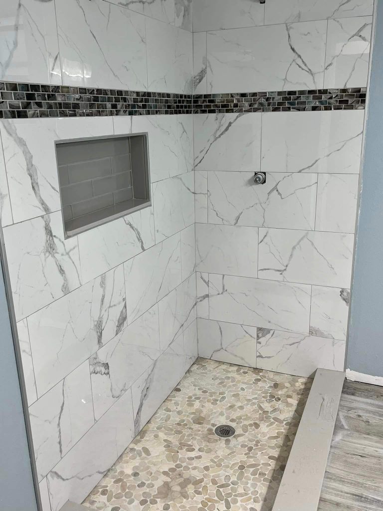 Construction services Port Orange FL - custom tile shower bathroom remodel